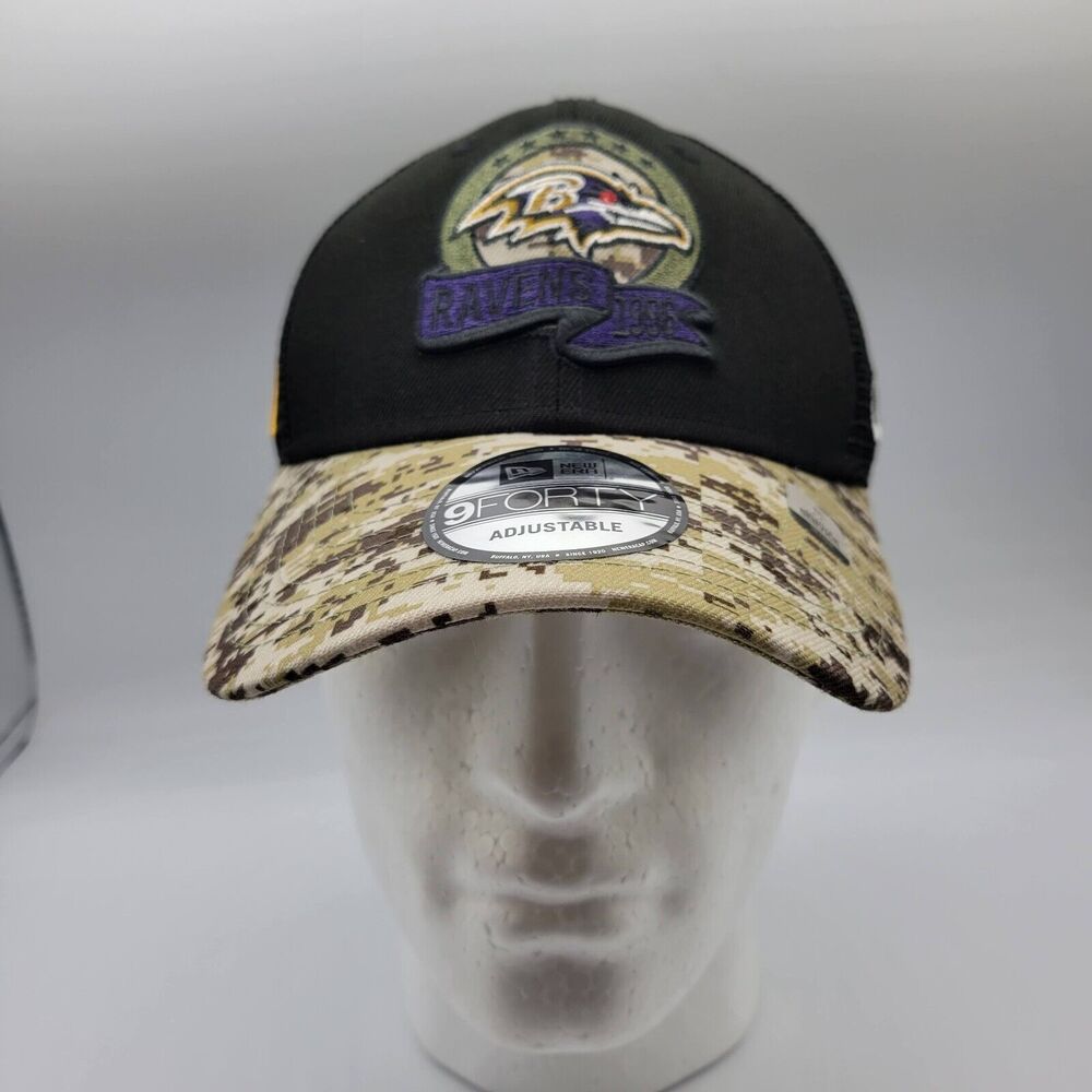 Baltimore Ravens Snapback Black Hat Mens New Era 9Forty Salute To Service NFL